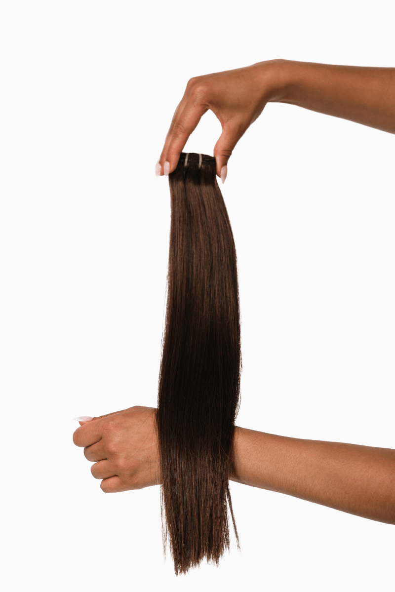 Classic Wefts 18" 100g Chocolate Brown (#2) Natural Straight - Locks De Luxe