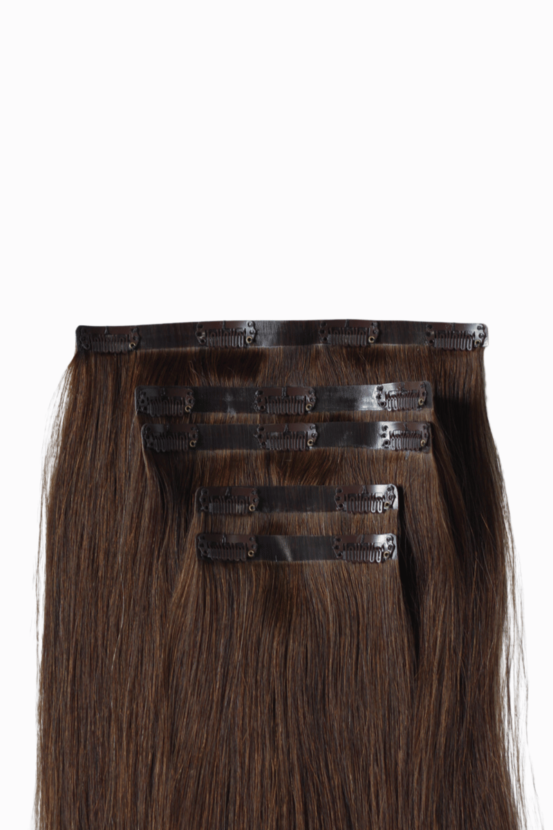 Luxe Clip Ins 20" 160g Chocolate Brown (#2) Natural Straight