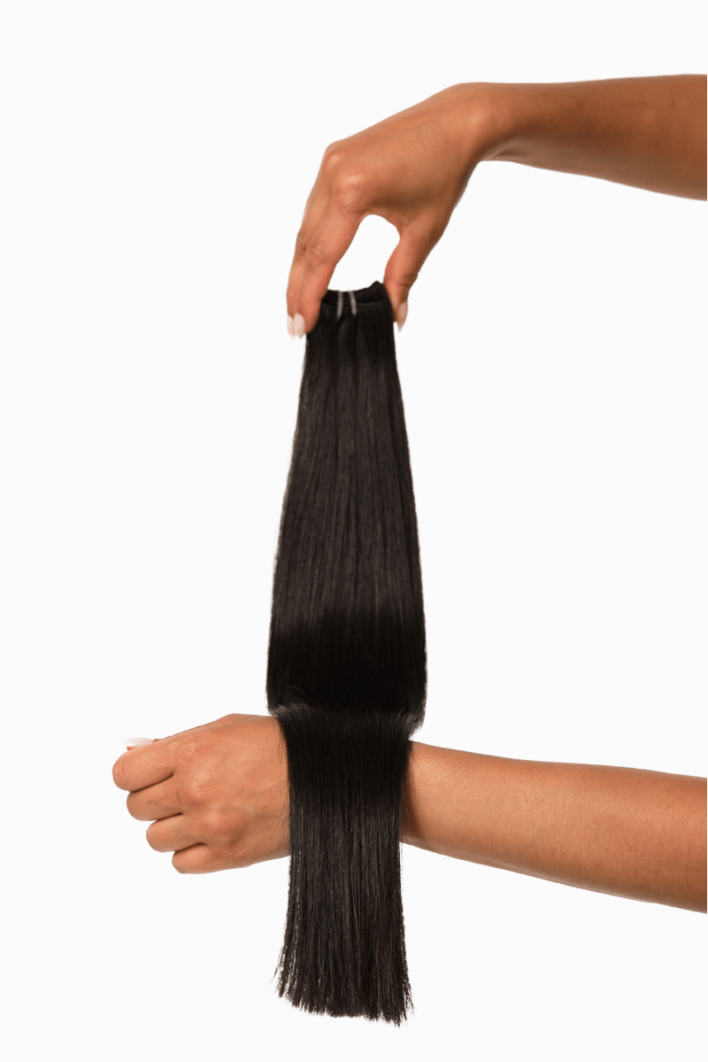Classic Wefts 24" 100g Natural Black (#1B) Natural Straight - Locks De Luxe