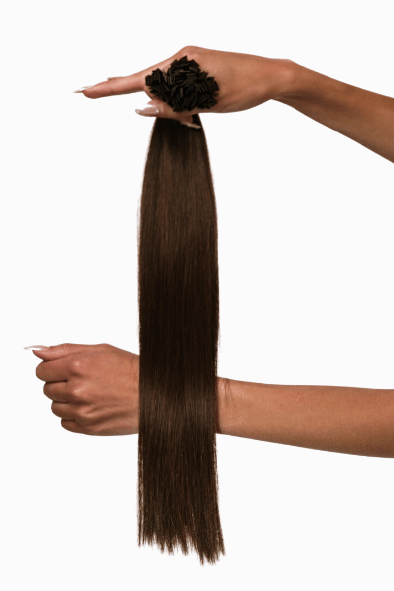 Fusion Tips 18" 50g Chocolate Brown (#2) Natural Straight - Locks De Luxe