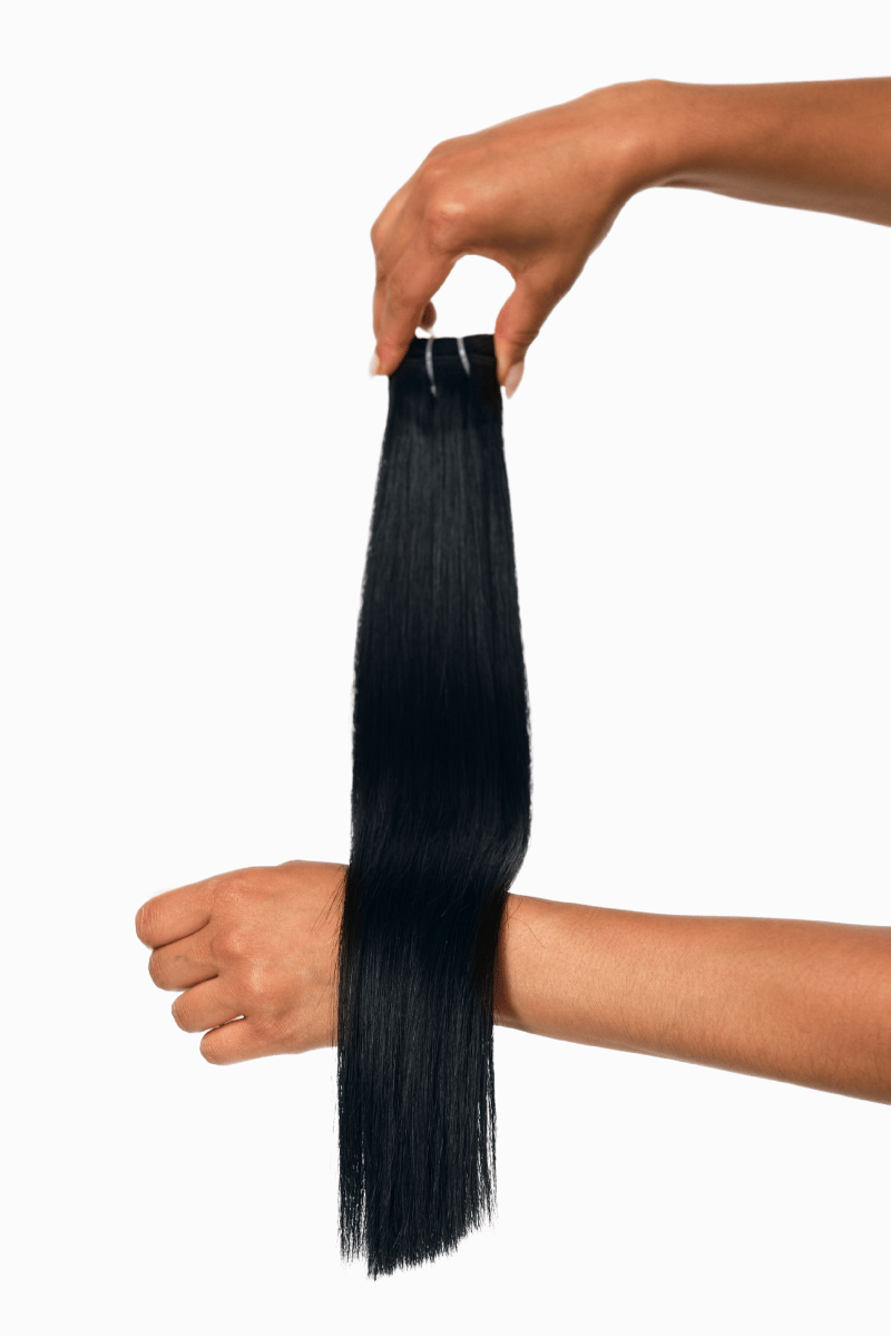 Classic Wefts 18" 100g Jet Black (#1) Natural Straight - Locks De Luxe