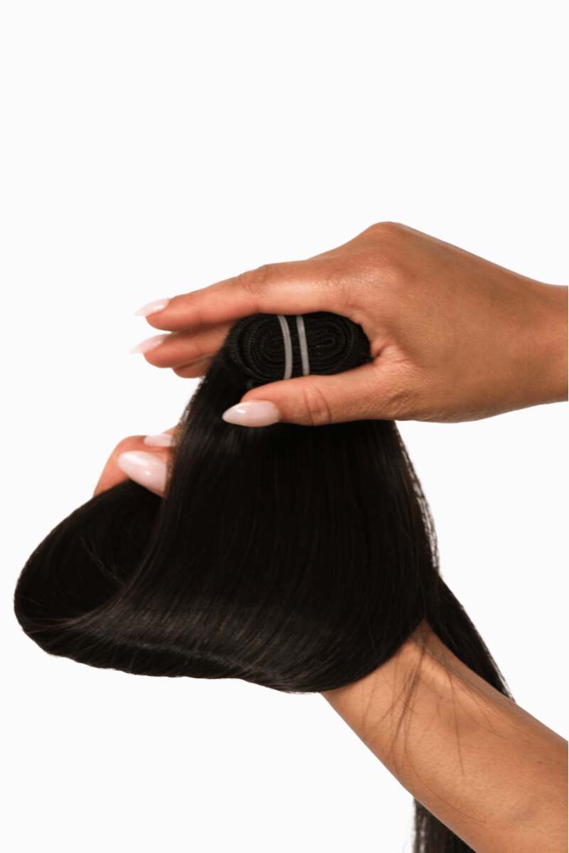 Classic Wefts 18" 100g Natural Black (#1B) Natural Straight - Locks De Luxe