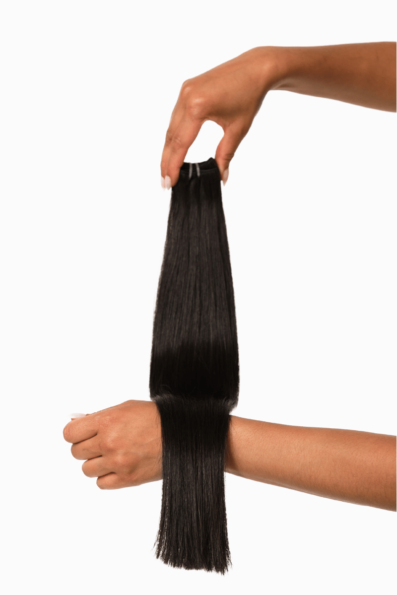 Classic Wefts 22" 100g Natural Black (#1B) Natural Straight - Locks De Luxe